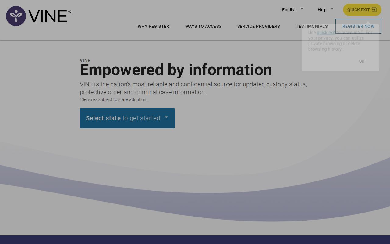 Caroline County criminal record custody notification search